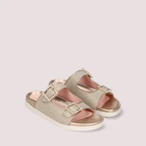 Sandalias Singer Plateados Tejidos Metalizados
