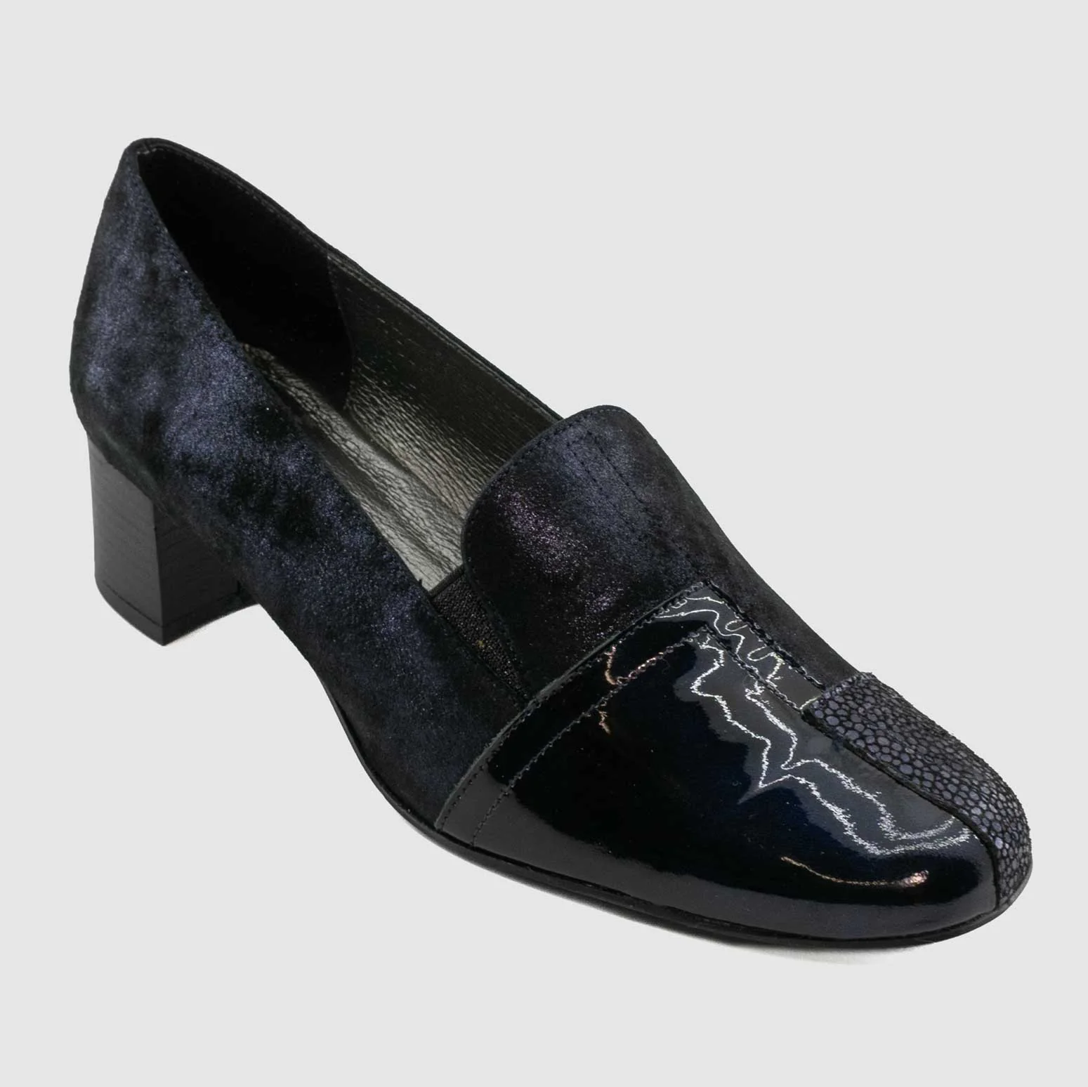 Artika - LILLE Marine Cuir Vernis Imprimé - Trotteur
