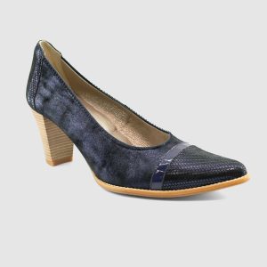 GEO REINO - ALVATE Marine Cuir Imprimé - Escarpin