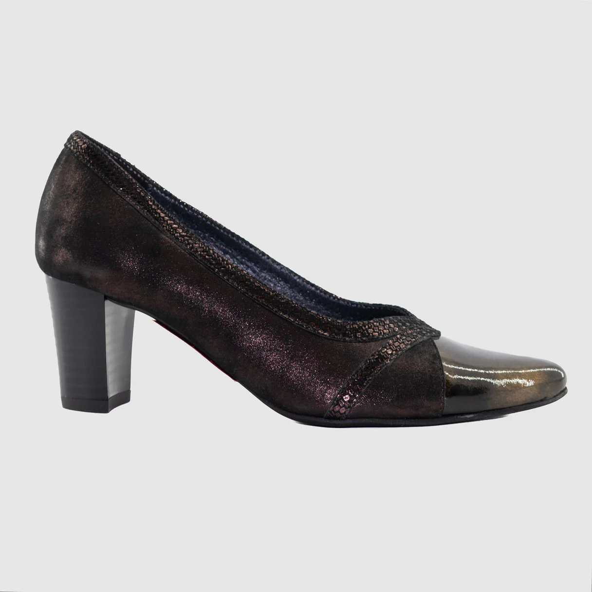 Colonnier - ALVANURE Marron Cuir Vernis Imprimé - Escarpin – Image 2