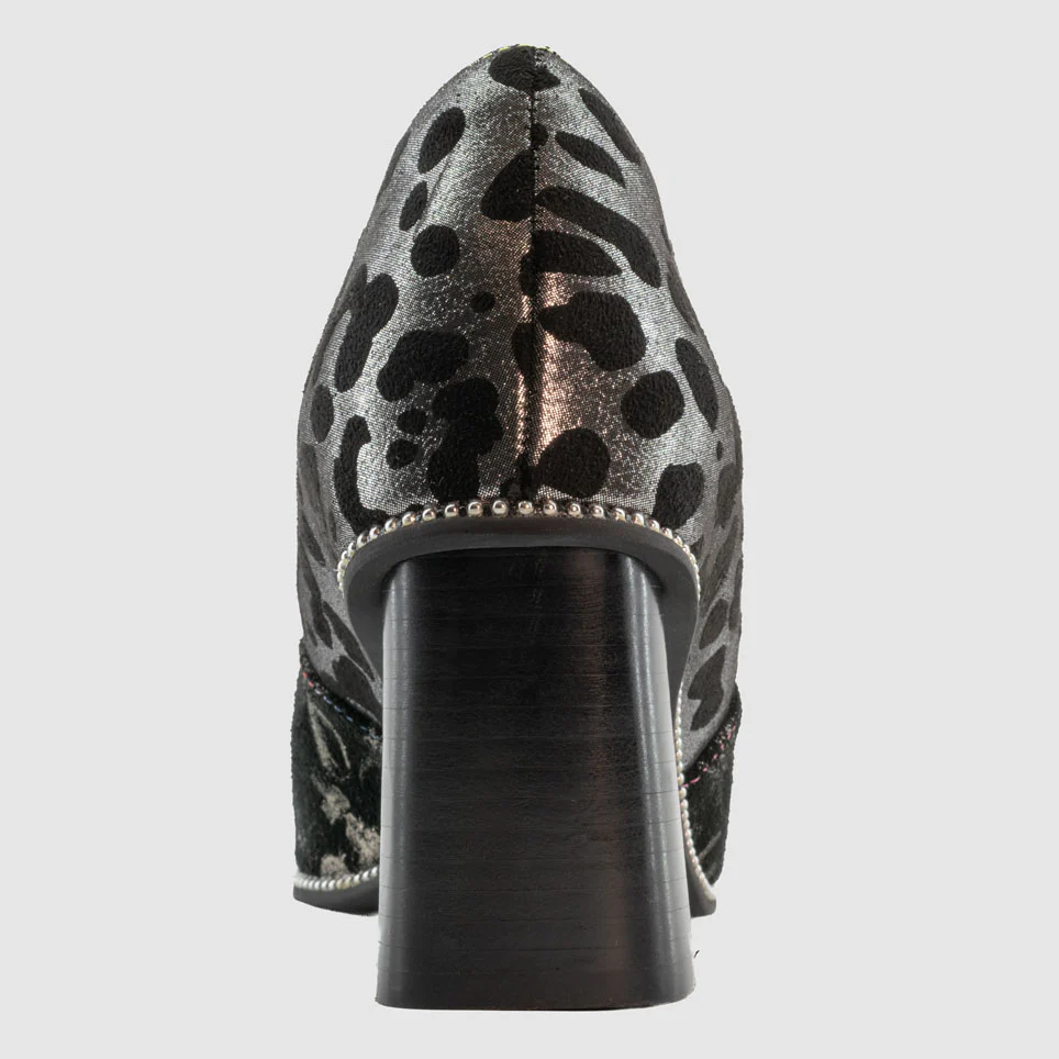 Laura Vita - HOCIO Noir Cuir Imprimé - Escarpin – Image 3