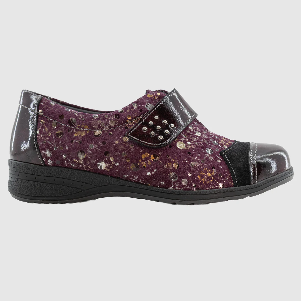 Boissy - THERESE Bordeaux Cuir Velcro - Sport – Image 2