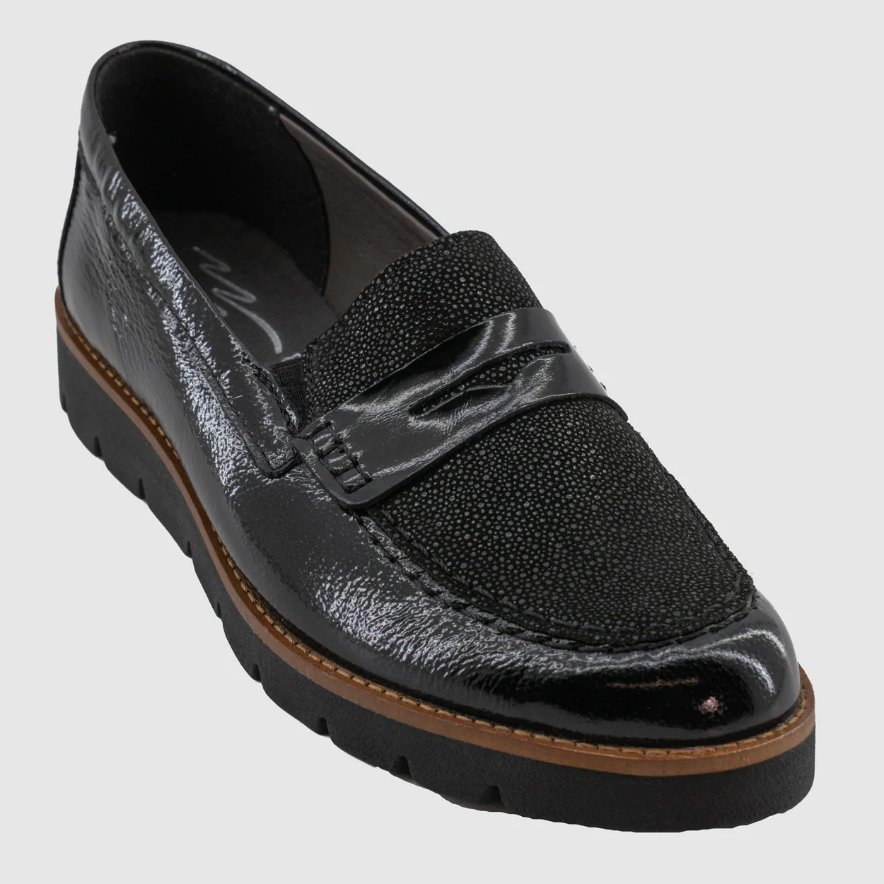 La Vague Plastigom - CAMELEON Noir Cuir Vernis Nubuck - Sport