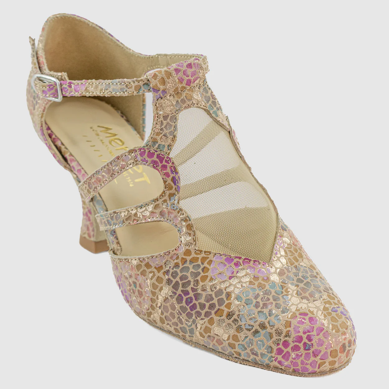 Merlet - CHARONE Beige Rose Cuir Imprimé - Danse