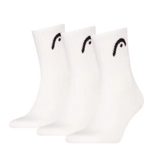 Chaussettes de padel Head Club Short Crew Blanches - Lot de 3 Paires