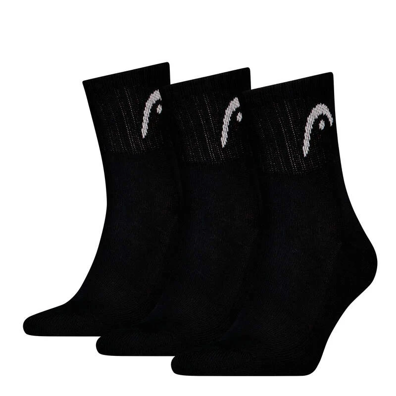 Chaussettes Head Club Short Crew Noires - Lot de 3 Paires