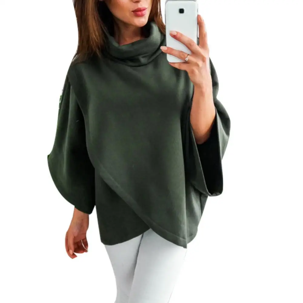 Poncho court laine femme