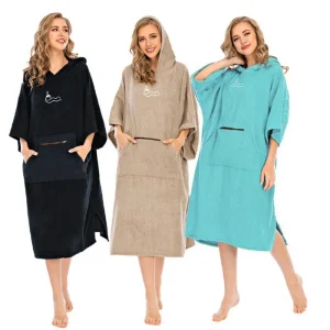 Poncho de surf couleur femme