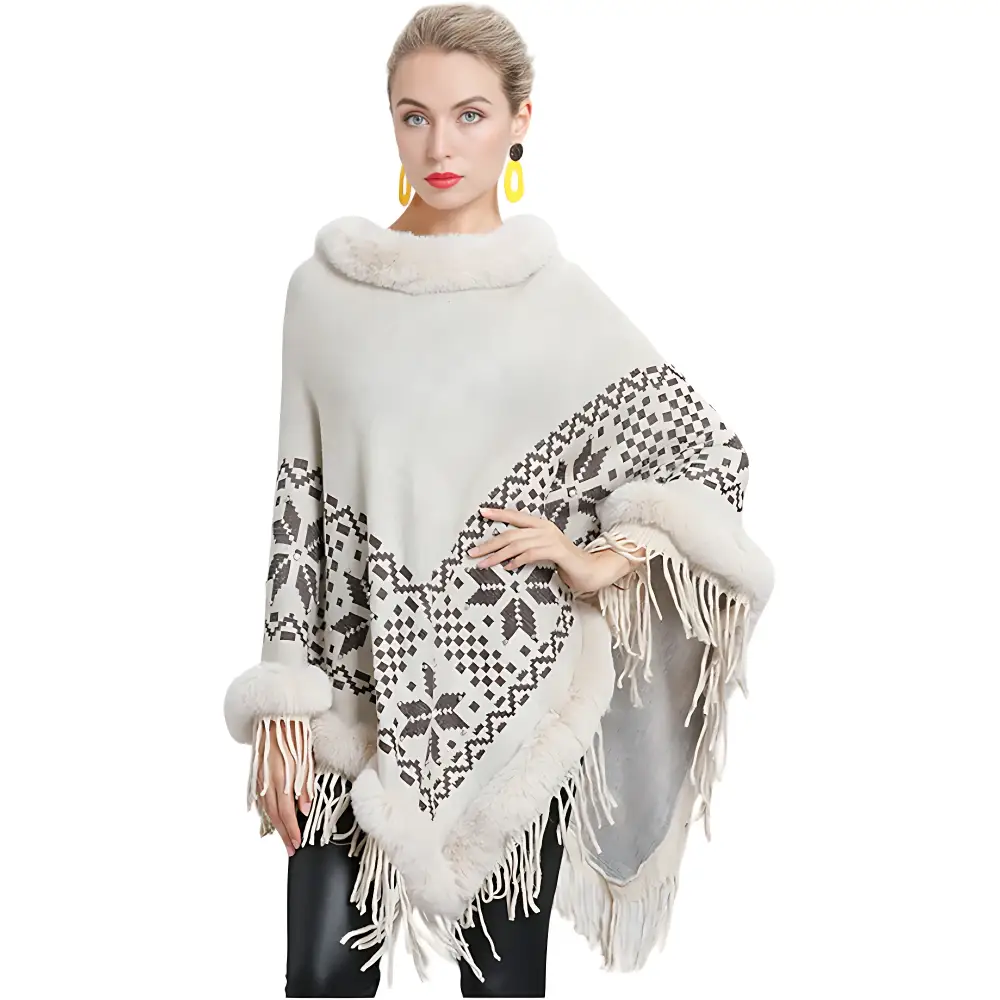 Poncho en polaire femme