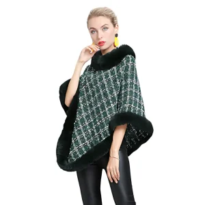 Poncho Femme Carreaux En Polaire