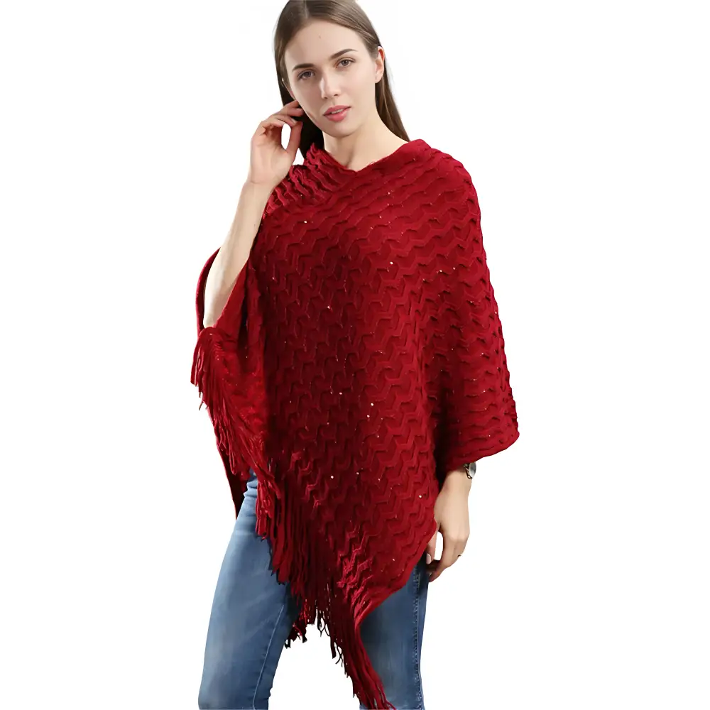 Poncho femme en tricot – Image 8