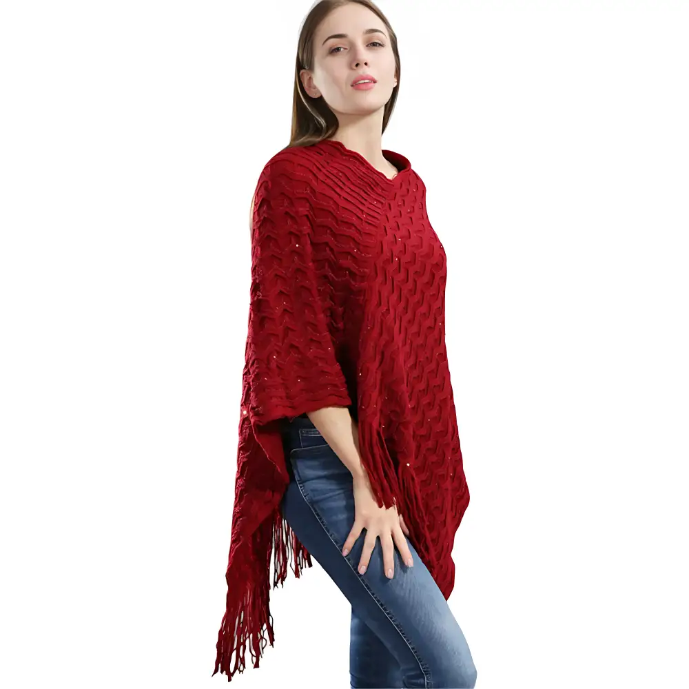 Poncho femme en tricot – Image 9