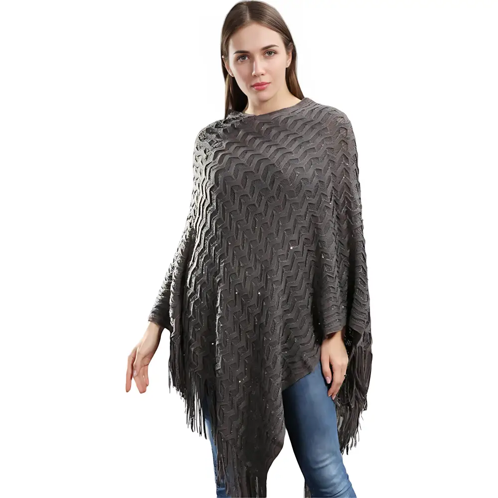 Poncho femme en tricot – Image 5