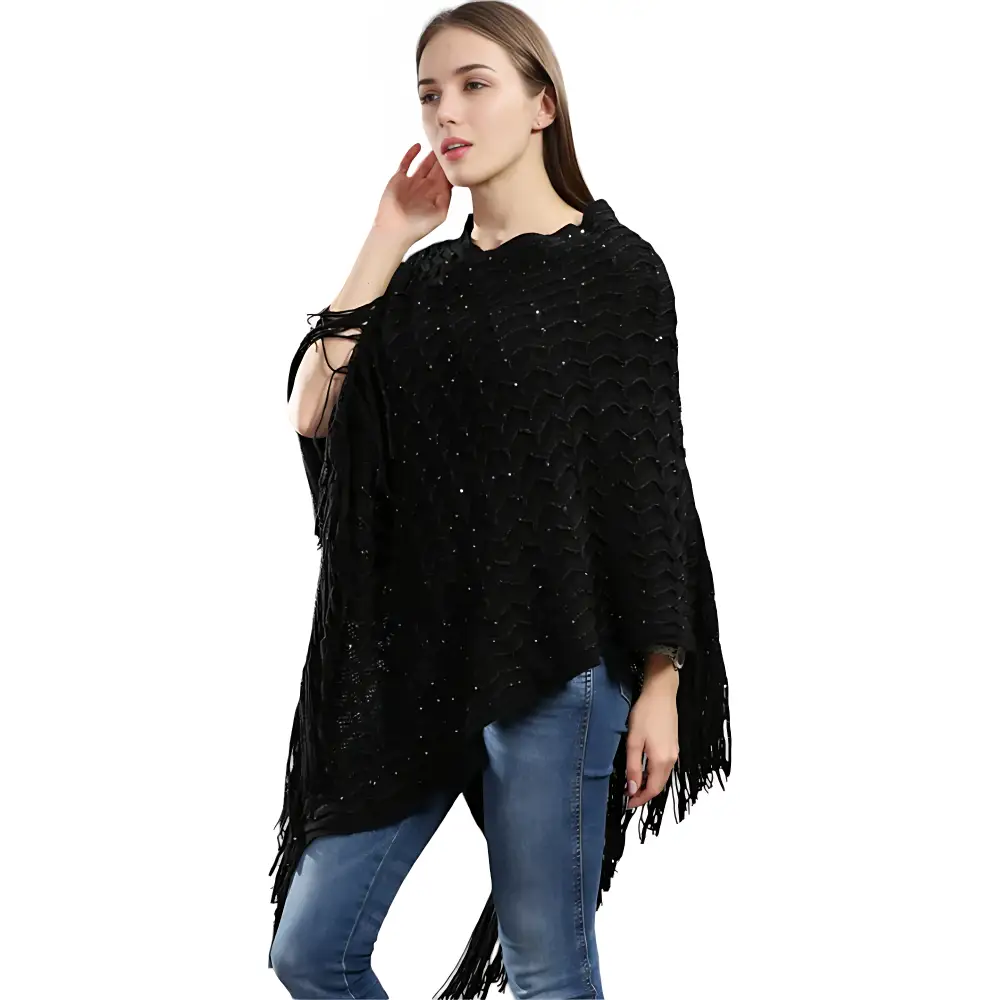 Poncho femme en tricot – Image 2