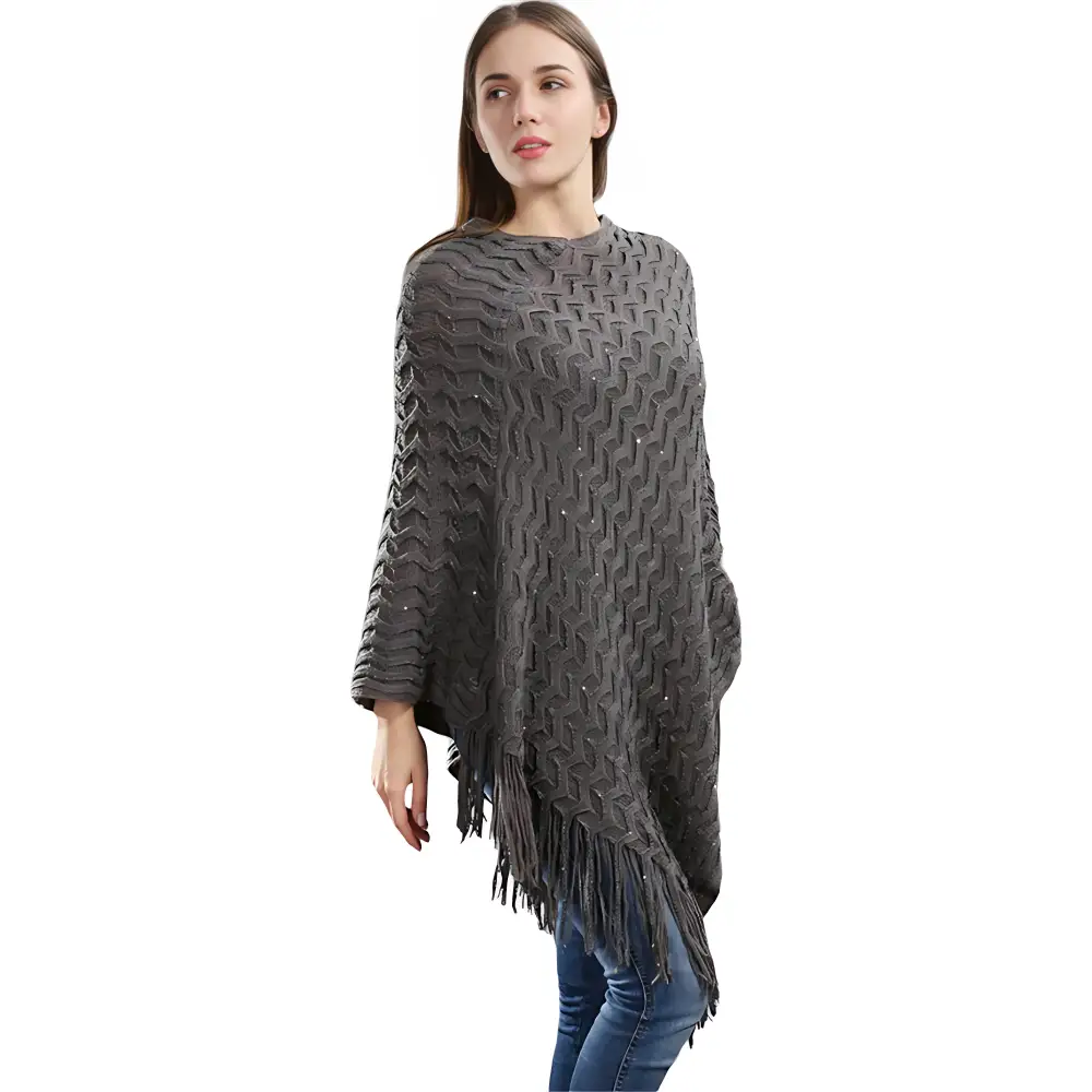 Poncho femme en tricot – Image 6