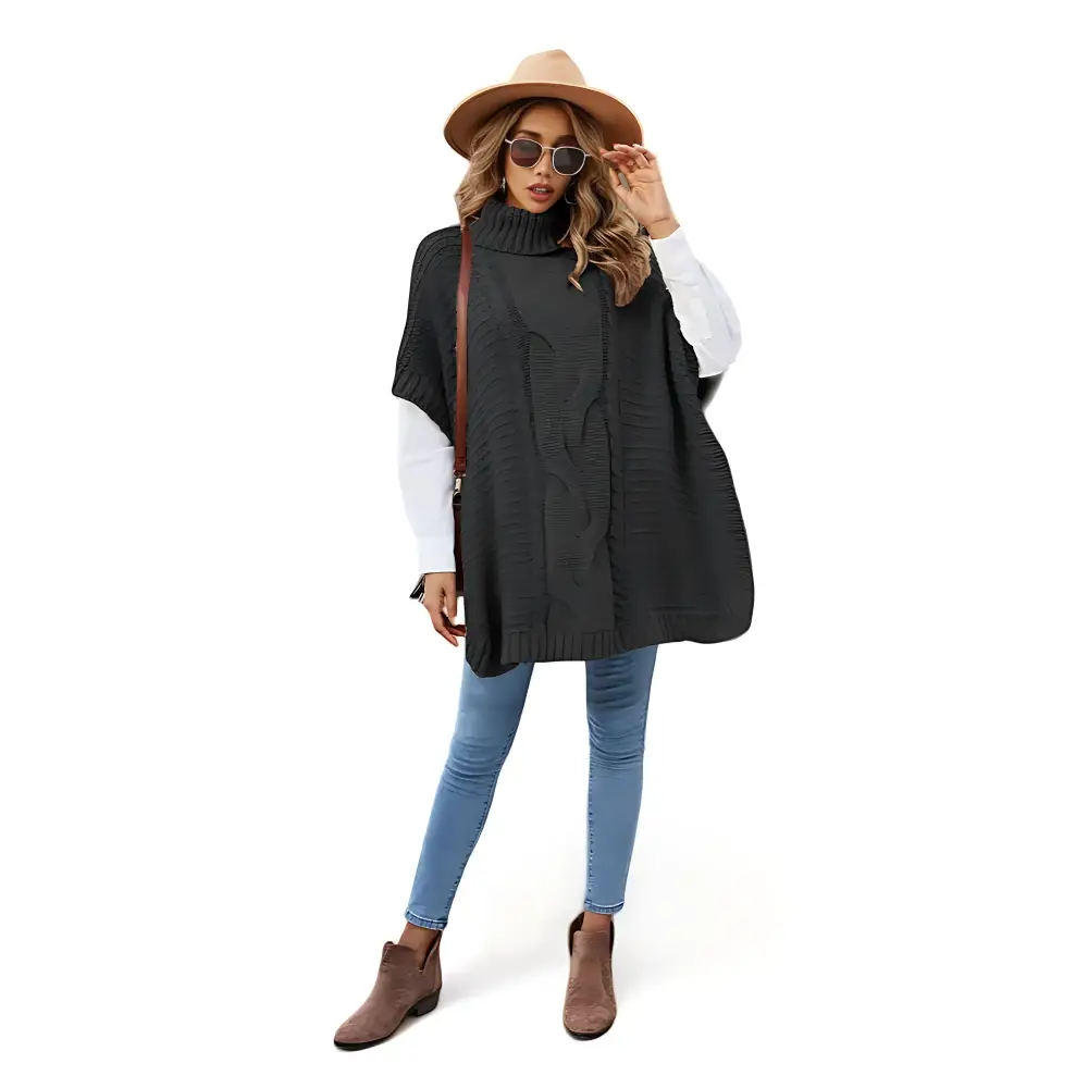 Poncho laine femme automne – Image 2