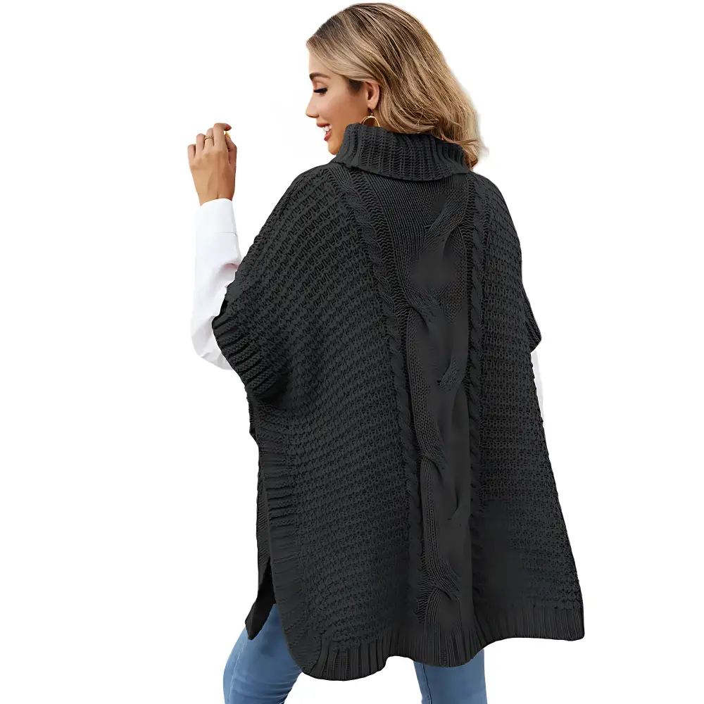 Poncho laine femme automne – Image 3